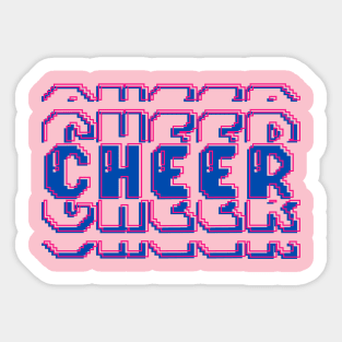 Neon cheer gamer style stacked text Sticker